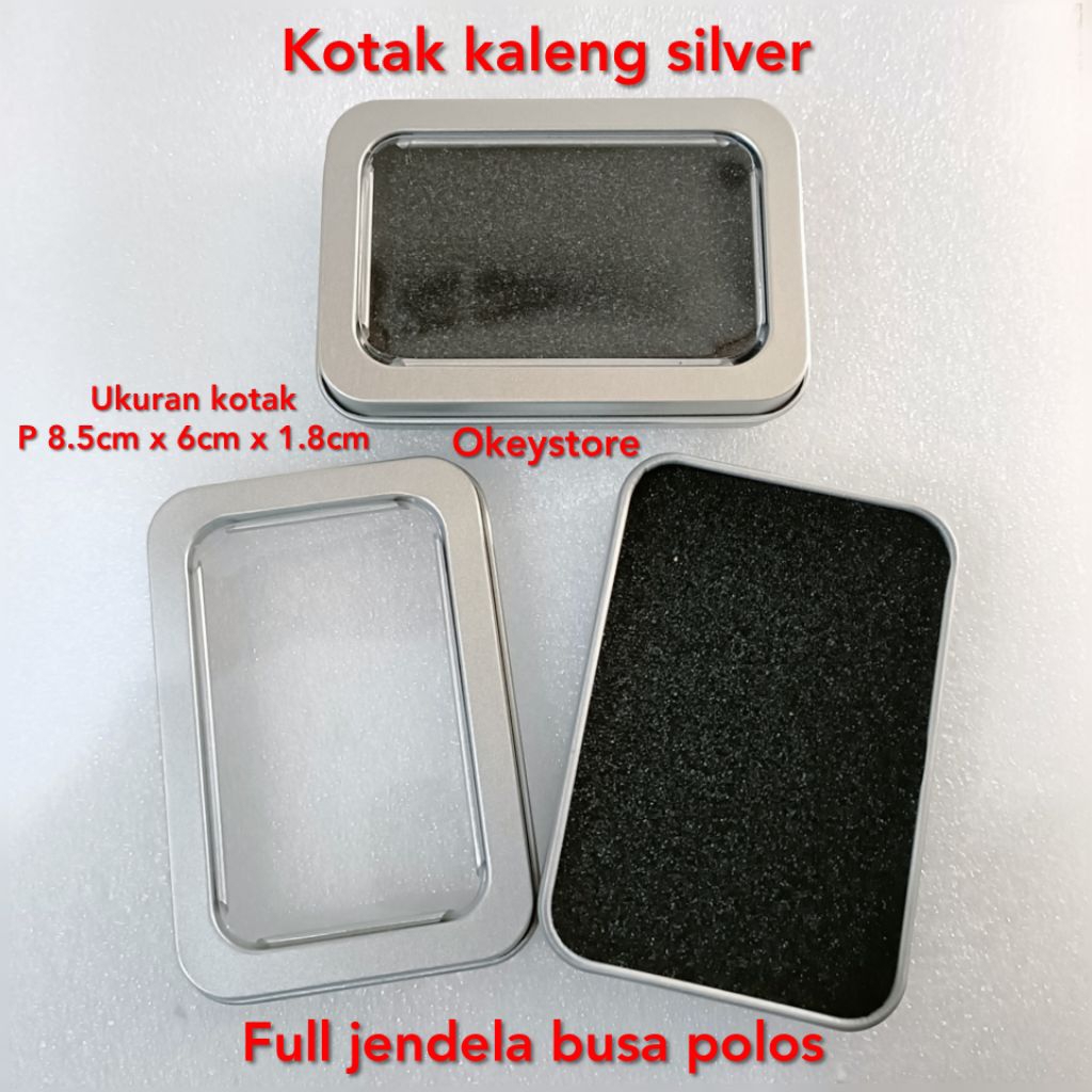 Kotak kaleng full jendela busa polos universal