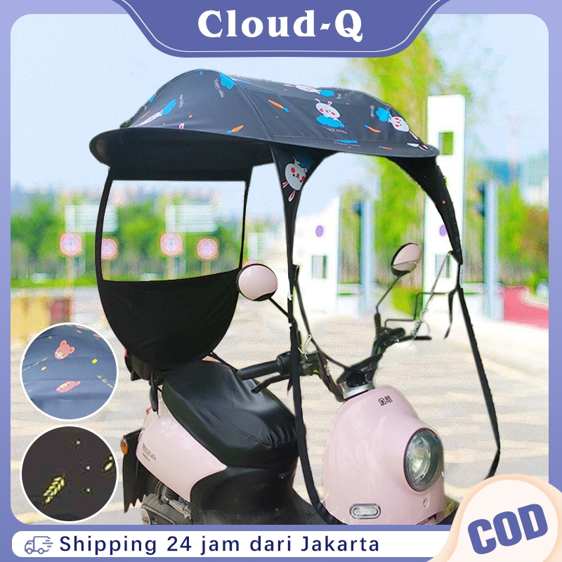 Payung Sepeda Motor Anti Hujan & Panas Tenda Motor Praktis Atap Motor Anti Hujan Tahan Lama