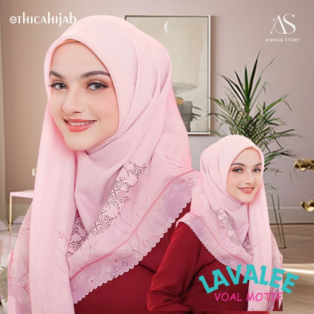 HIJAB SEGIEMPAT ETHICA VOAL MOTIF LAVALEE / ETHICA HIJAB LASERCUT VOAL MOTIF LAVALEE
