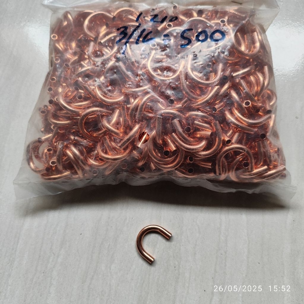 1 pcs Uben ac rumah indor ac 3/16 ubend ubin u bend tembaga ac biasa U-BEND / UBEN / U BEN AC TEMBAG