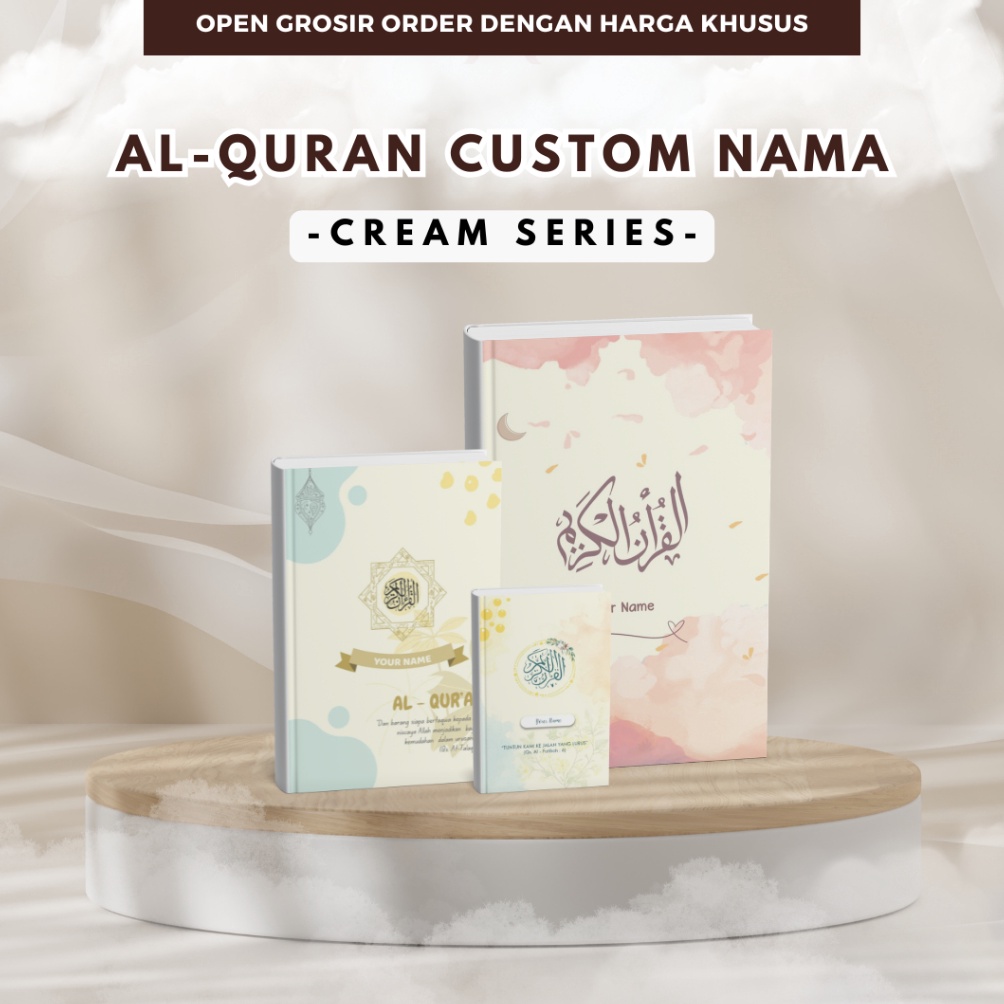 KODE U77B AlQuran Cream Series Custom Nama Terjemah Perkata Latin  AlQuran Terjemah Tajwid Warna  Uk