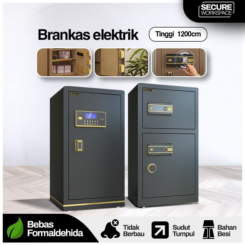 Brankas Digital Besar 120cm Brangkas Uang dan Emas Brankas Besar Elektrik Pin Sidik Jari Safe Box