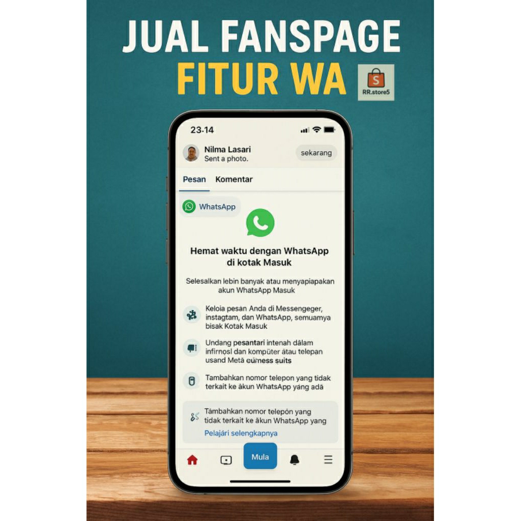 Jual Fanspage Aktif dengan Fitur WhatsApp | Siap Pakai untuk Iklan & Promosi