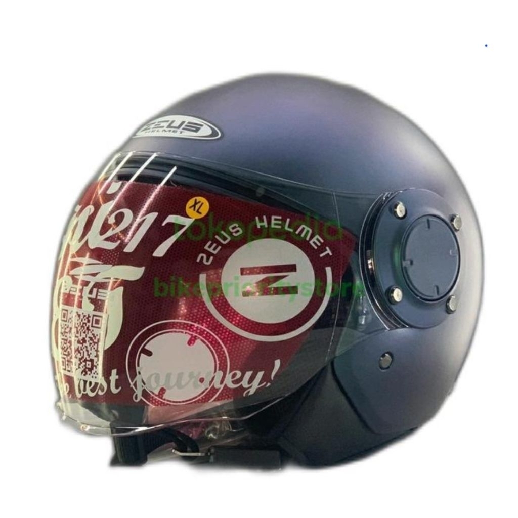 ZEUS ZS217 Double Visor Matt Chamaleon Purple SNI Helm Half Face