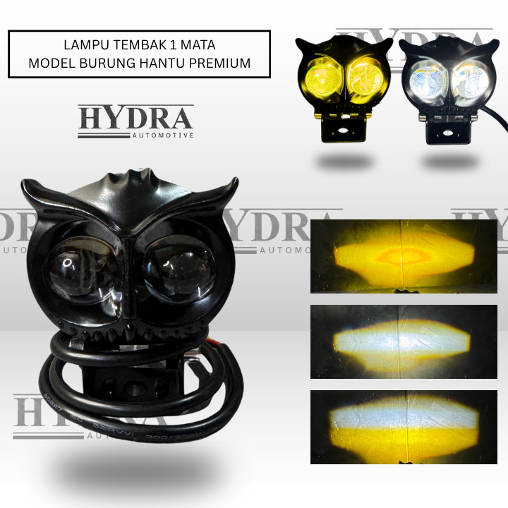 LAMPU TEMBAK LASER 2 MATA OWL MOTOR MOBIL JEEP TRUK LAMPU SOROT DEPAN LED 2 MATA LASER OWL PREMIUM