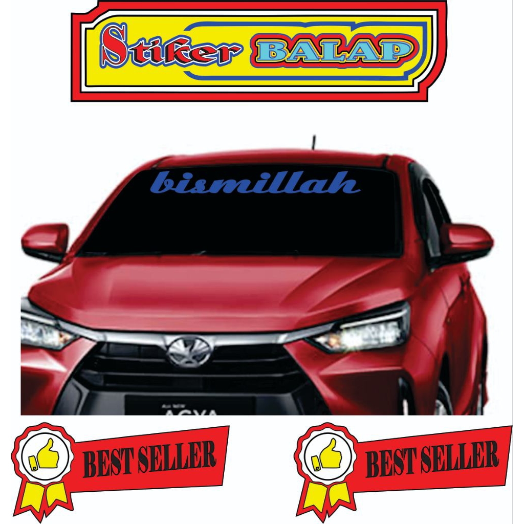 stiker kaca depan mobil/stiker costum/stiker bismillah