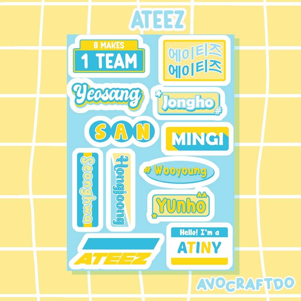 

[ AVOCRAFTDO ] Sticker Kpop ATEEZ Die Cut