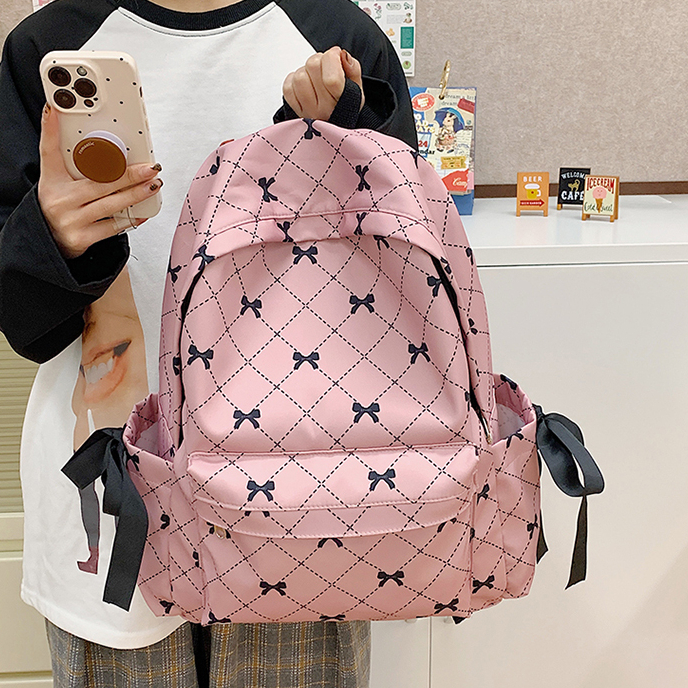 Hayden Jovita Bag Tas Ransel Wanita Motif Pita Korean Style Backpack Anti Air Muat Laptop - HYB18J