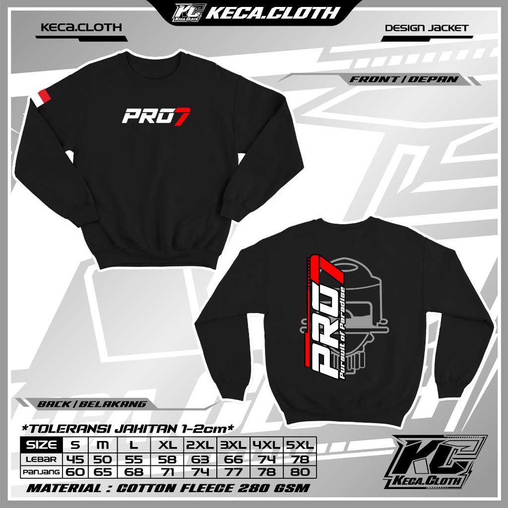 Jaket Sweater PRO 7 Pursuit of Paradise Team Pro7 Auto Lighting Diesel Party Bahan Premium Tebal