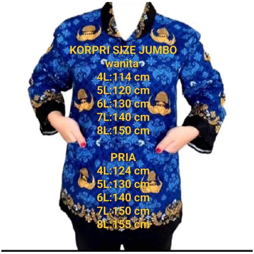SERAGAM KORPRI JUMBO ORI baju seragam PNS/ASN atasan wanita terbaru 2025 kwalitas premium kerah hita