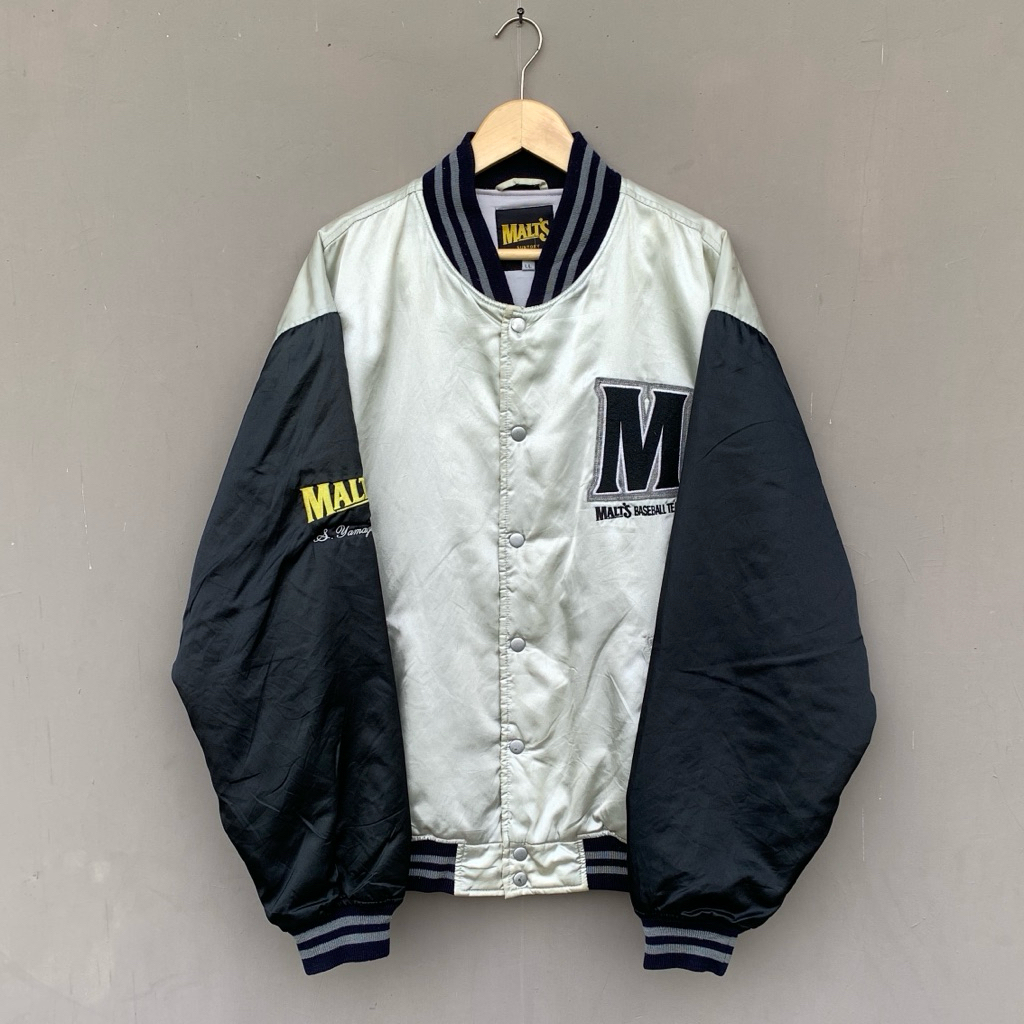 Vintage Malt’s Baseball Team Suntory Beer Varsity Satin Jacket