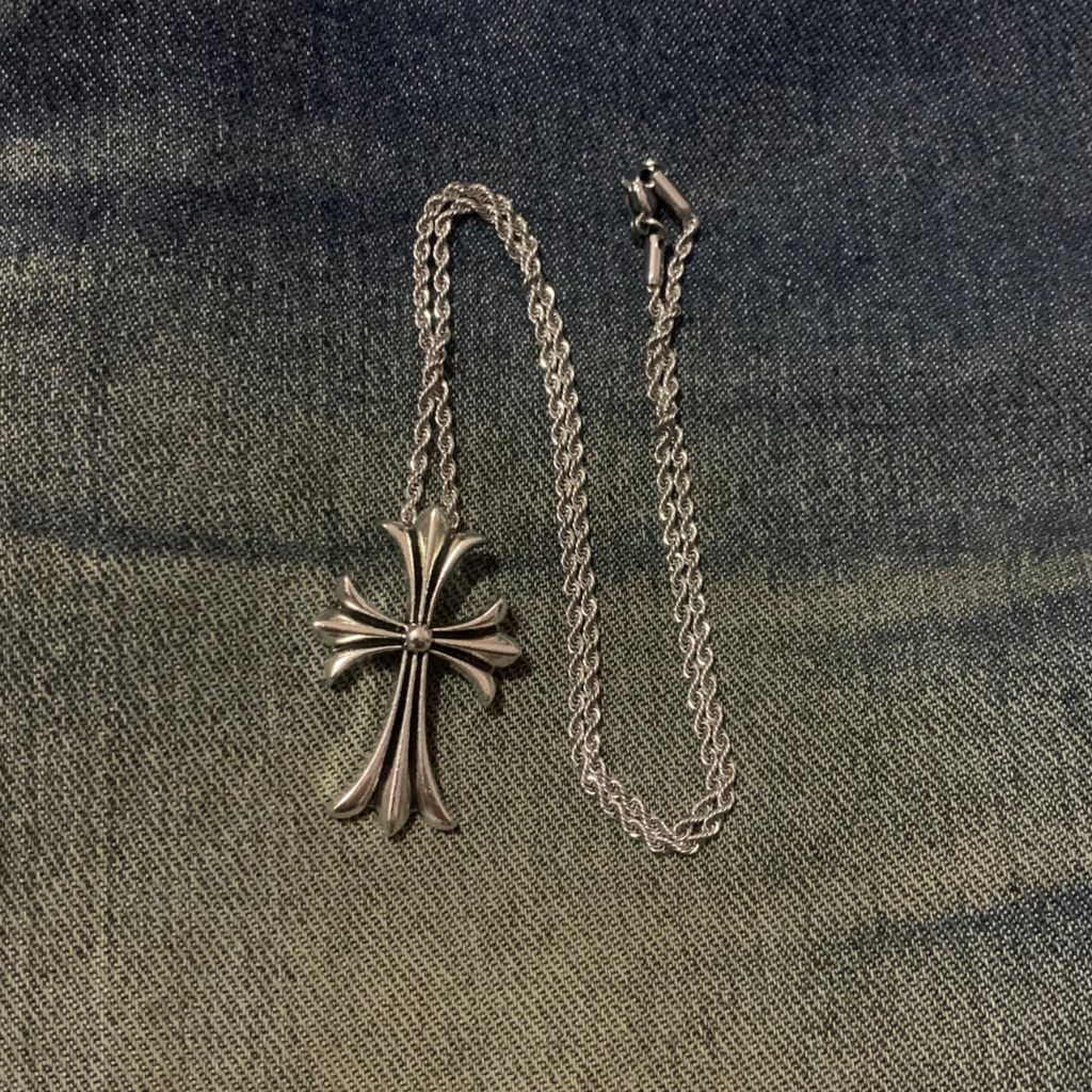 Chrome Hearts Cross Necklace 2 (Detailed), Kalung Salib Chrome Hearts