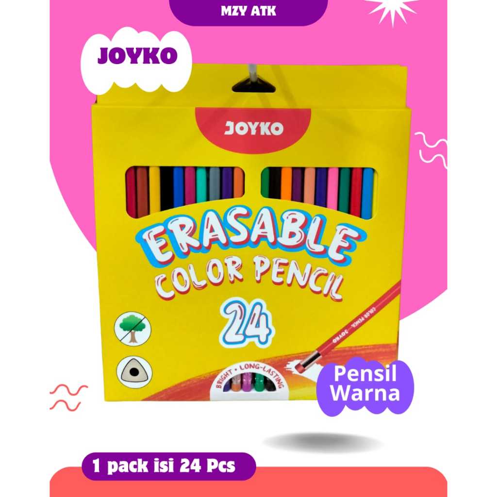 

Color Pencil Joyko 24 Warna Erasable Color