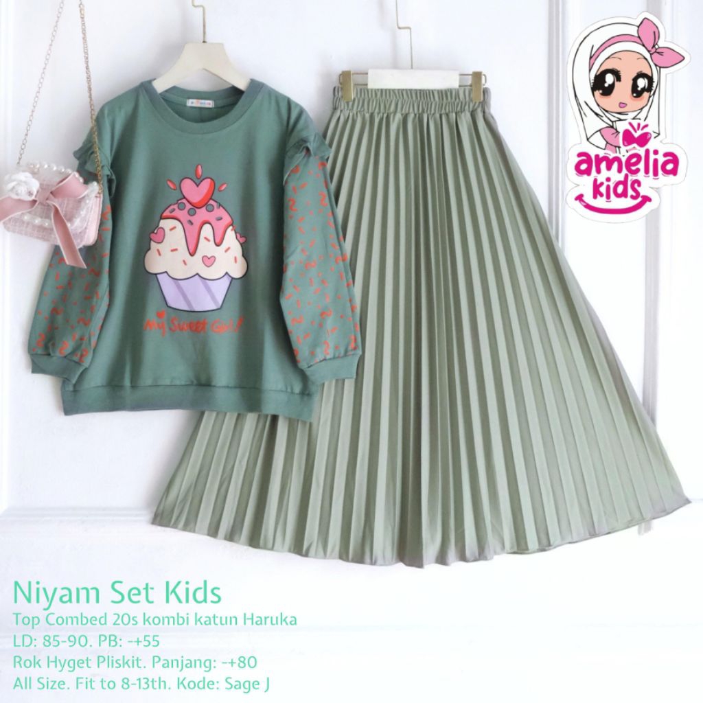Niyam Set Kids Setelan Anak Perempuan Setelan Anak Perempuan Original Ori Amelia Kids
