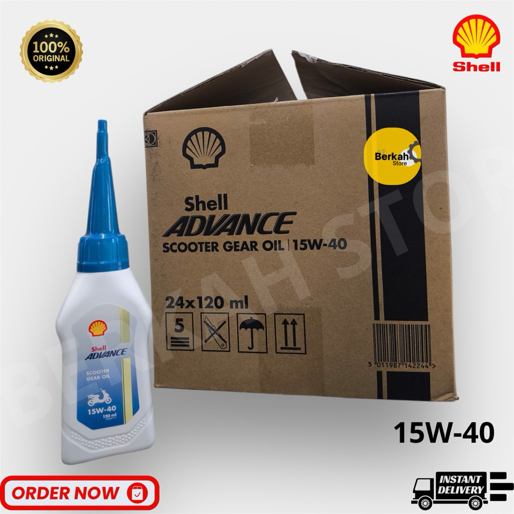 Oli gear Shell 15W-40 120 ml Oli gardan Shell Asli kemasan baru oli gardan oli gear