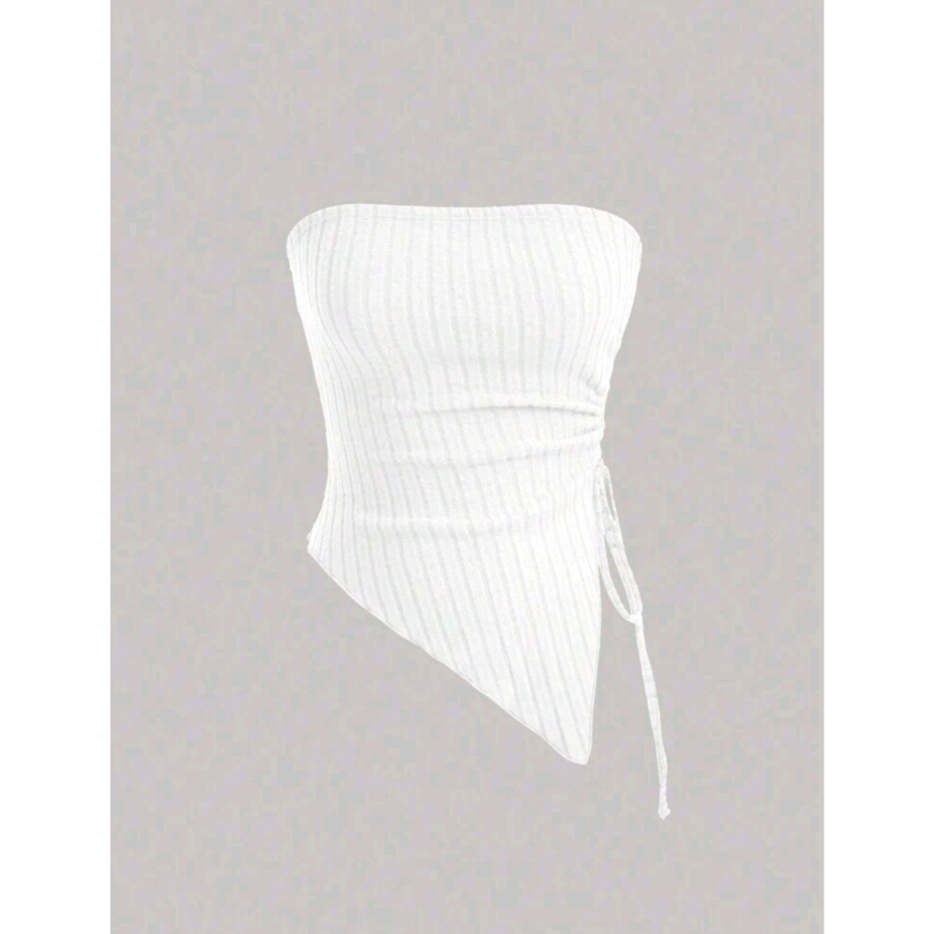 Atasan Mod Ladies' Solid Color Asymetrical Hem Tube