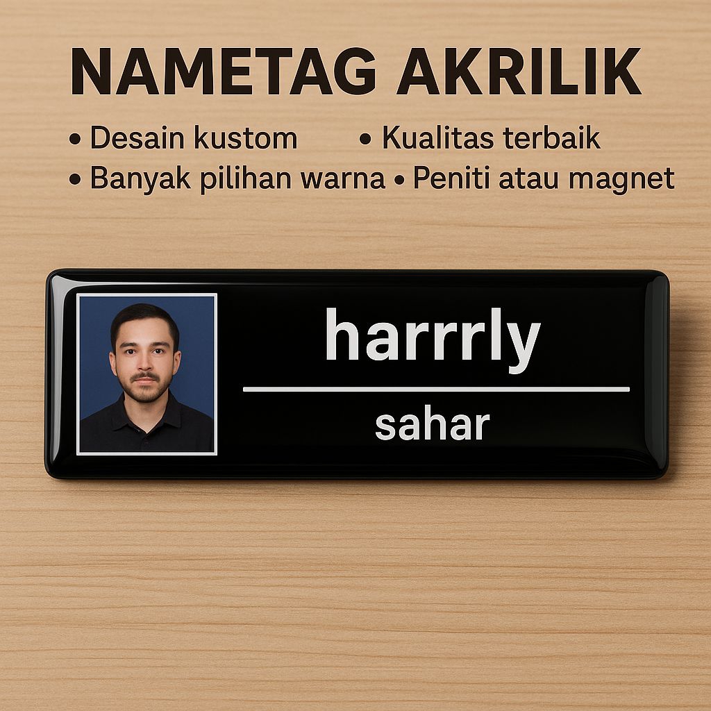 

nametage, nama dada, stainless, magnet || Satuan