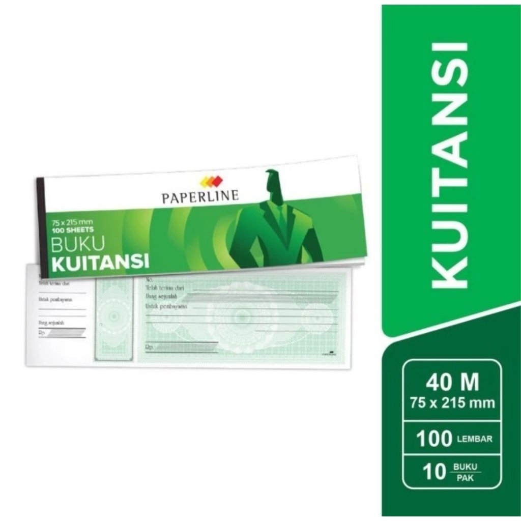 

Buku Kwitansi Paperline 40 M 75 x 215mm 40lbr 1 Pak (10 Buku)