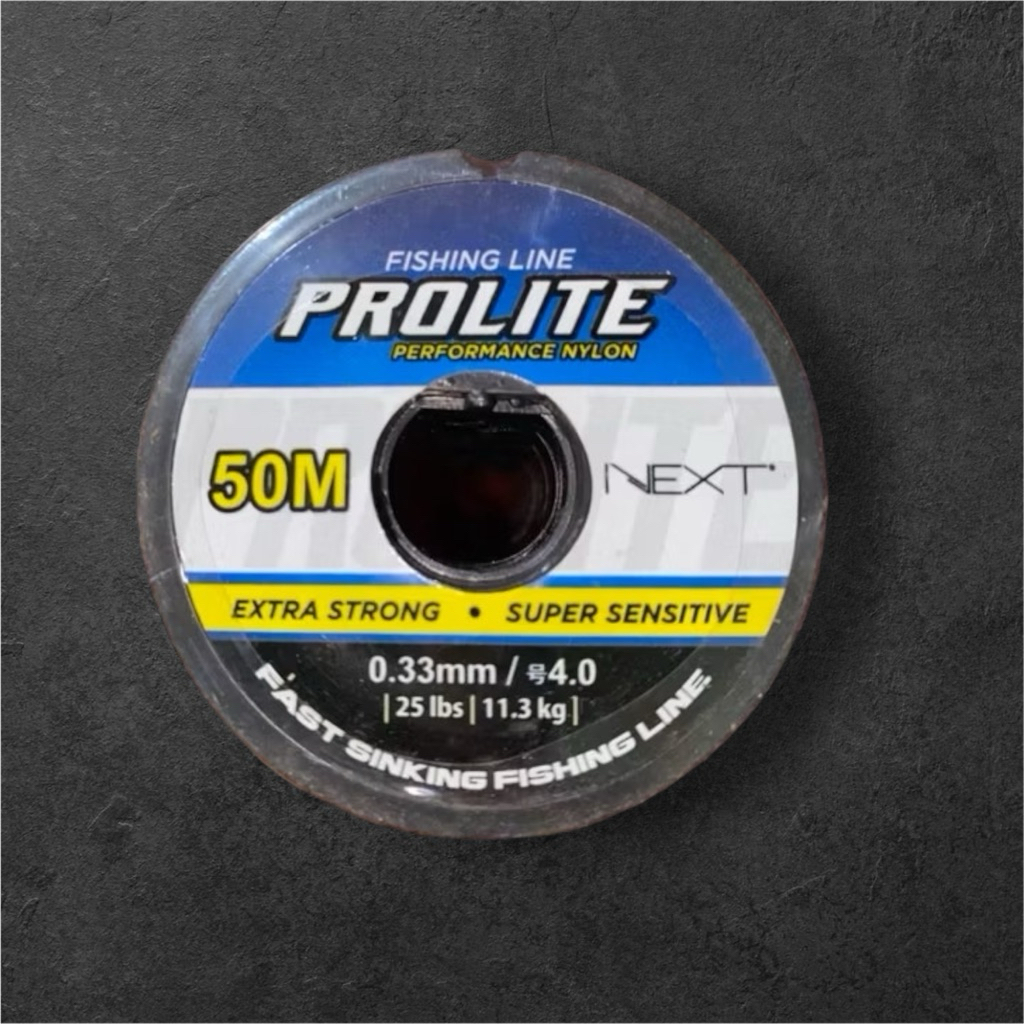Senar Pancing Prolite 50m 0.33mm – 25lbs (11.3kg) | Tali Pancing Extra Kuat, Anti Abrasi, Cocok Laut