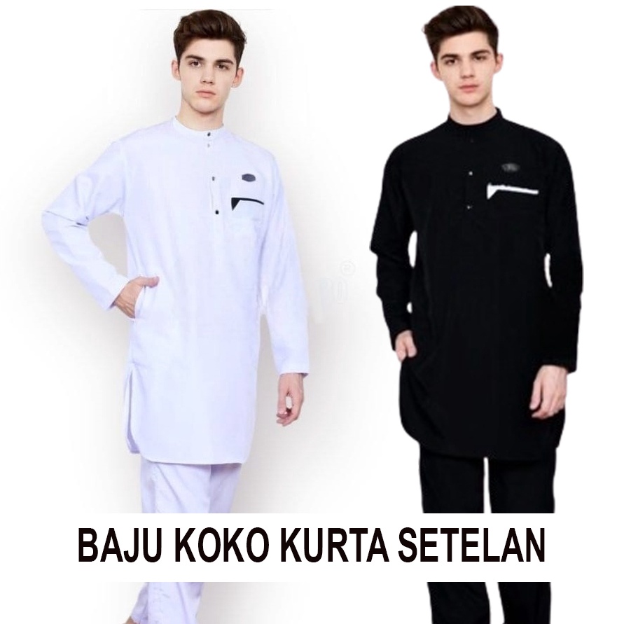 KODE O33C BAJU KURTA KOKO SETELAN POLOS LENGAN PANJANG  BAJU KURTA PAKISTAN SET CELANA  KOKO PRIA DE