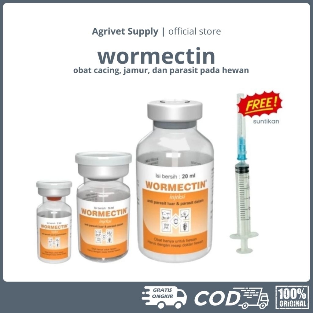wormectine obat cacingan, kutu,gudix,tungau, scabies hewan ternak dan peliharaan |agrivetsupply