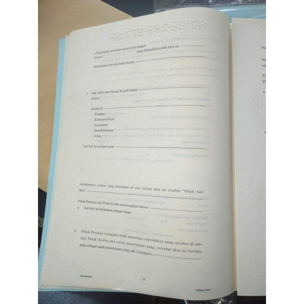 

DOKUMEN BUKU SURAT penting pengurusan tanah dan rumah AKTA JUAL BELI 7500 1999-2003 AJB 7500 1999-2003