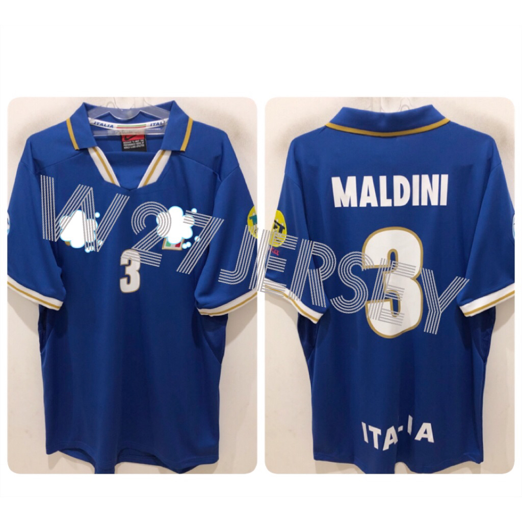 JERSEY RETRO - ITALY HOME 1996 name player Maldini + Patch