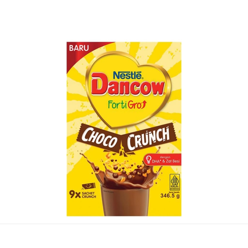 

Dancow FortiGro Susu Bubuk Instan Cokelat Crunch 346.5g Box (isi 9 sachet) - Untuk Anak Usia 6-12 Tahun