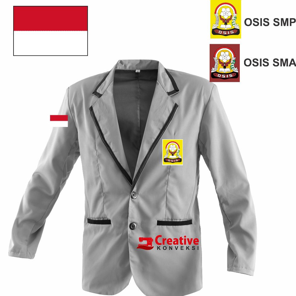 JAS ALMAMATER OSIS ROHIS SMP SMA MTS MA PESANTREN WARNA ABU LIS HITAM KODE P7O9