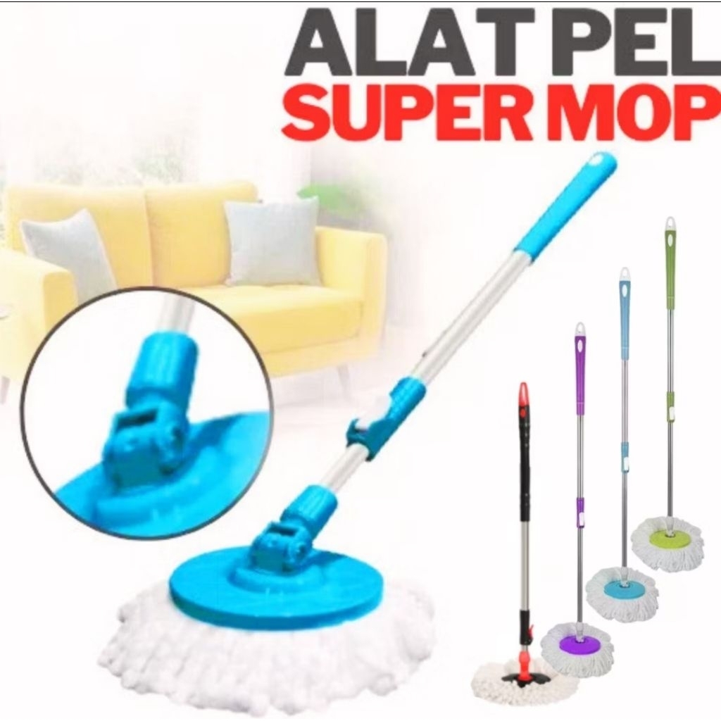 Alat Tongkat Pel Spin Mop / Gagang Pel Spin Mop Kain Pel