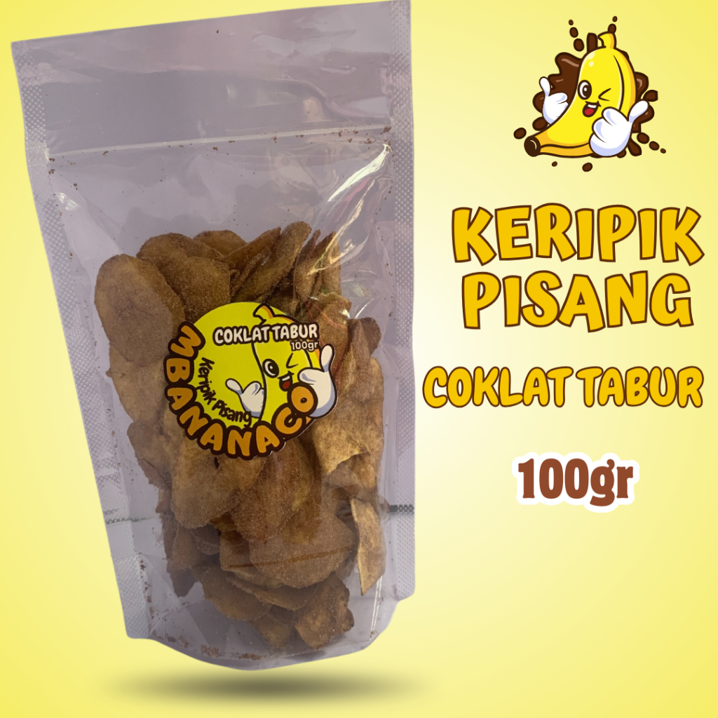 

Mbananaco - Keripik pisang coklat tabur 100gr - cemilan - Crispy - snack enak - banana chips