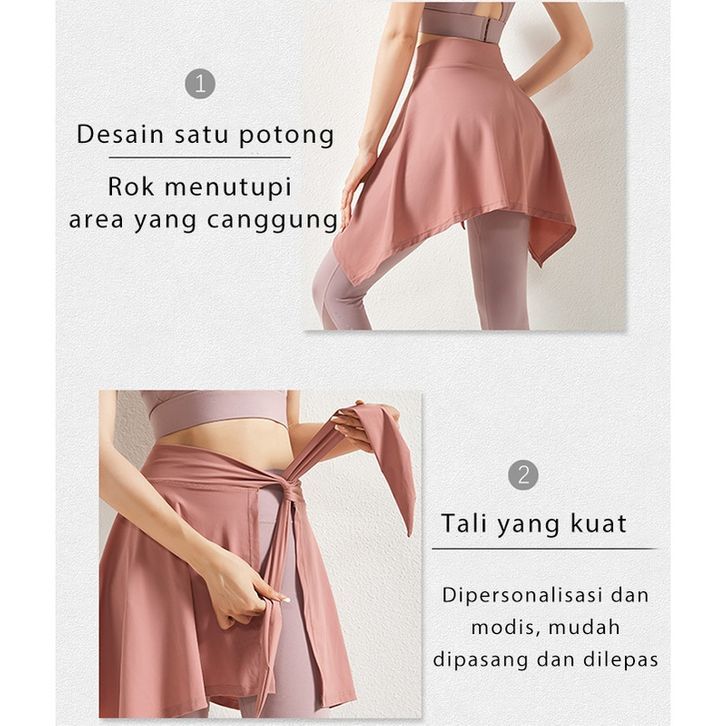 DISKON GOKIL Rok Wanita Penutup Pinggul untuk Legging - Booty Cover Sporty Skirt Termurah di Shopee