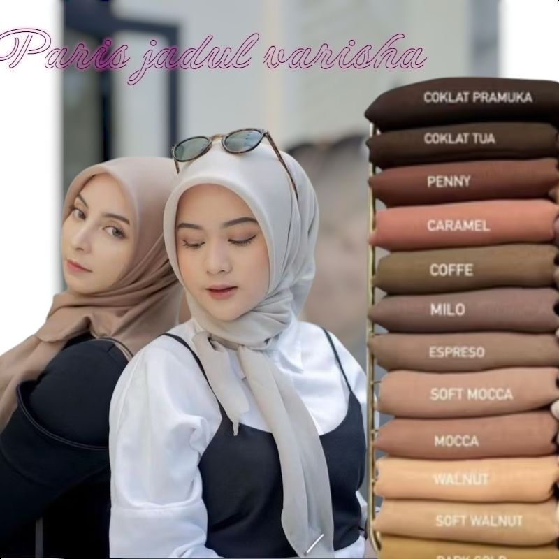 Segiempat Paris jadul Varisha original / Redrose / paris jadul varisha segi empat ori