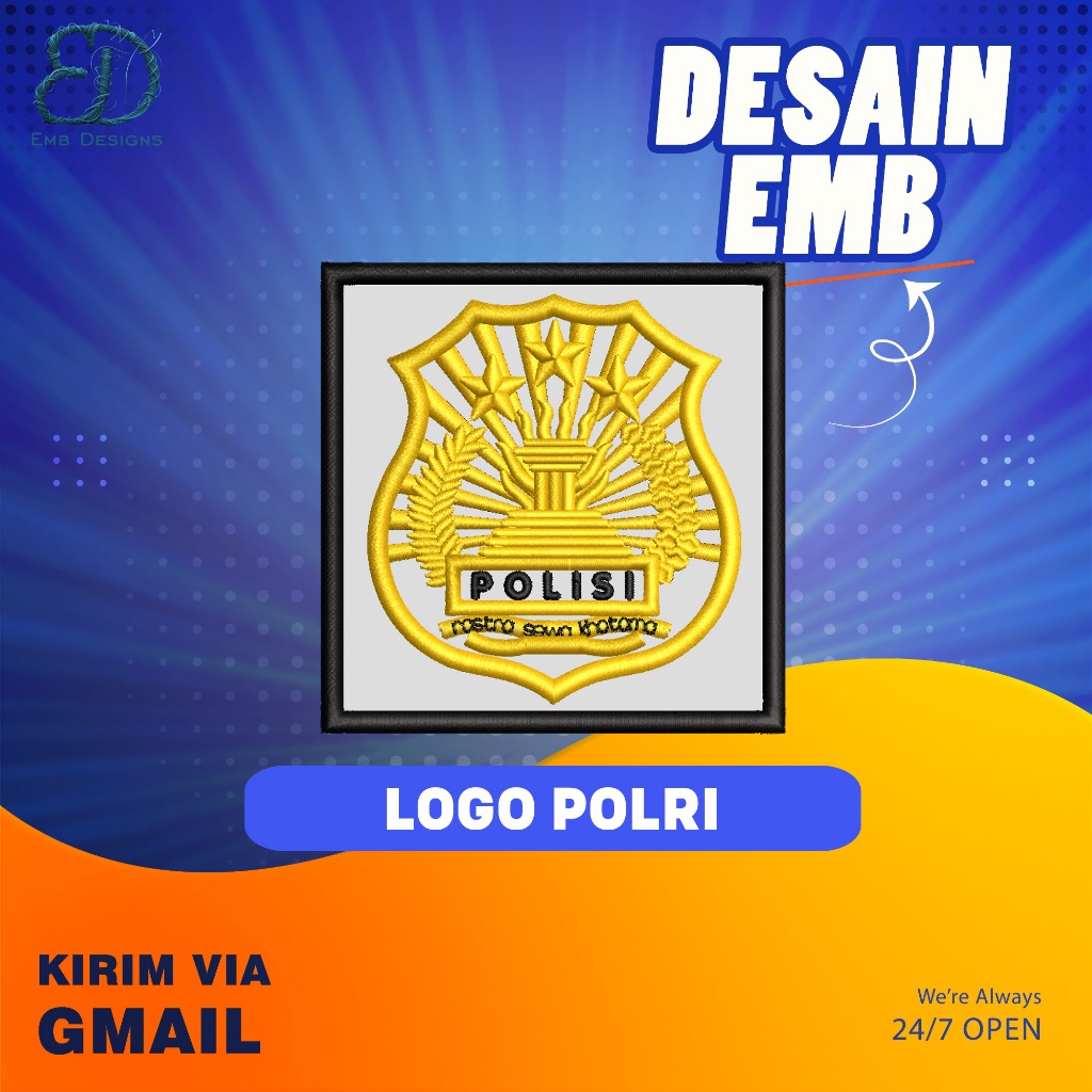 FILE EMB BORDIR LOGO KEWENANGAN POLRI
