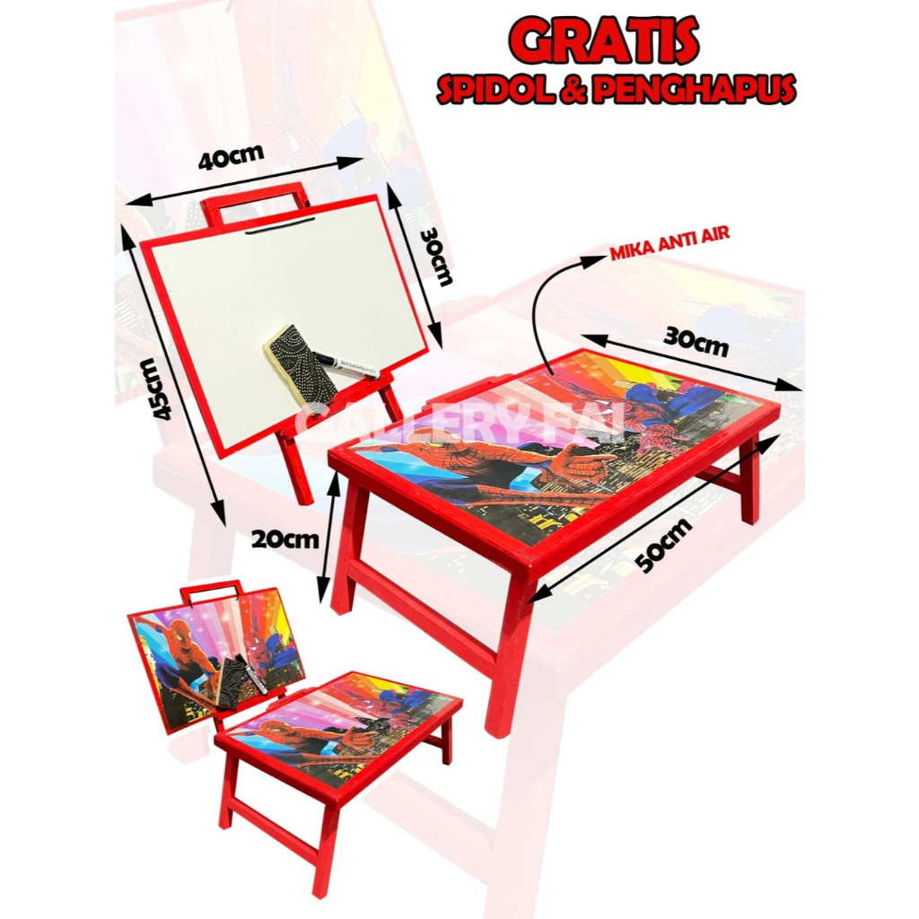 

1 set paket hemat alat tulis/papn tulis penyangga 30x50/meja belajar karakter/papan tulis murah/papantulis karakter/white board/papn tulis/meja lipat
