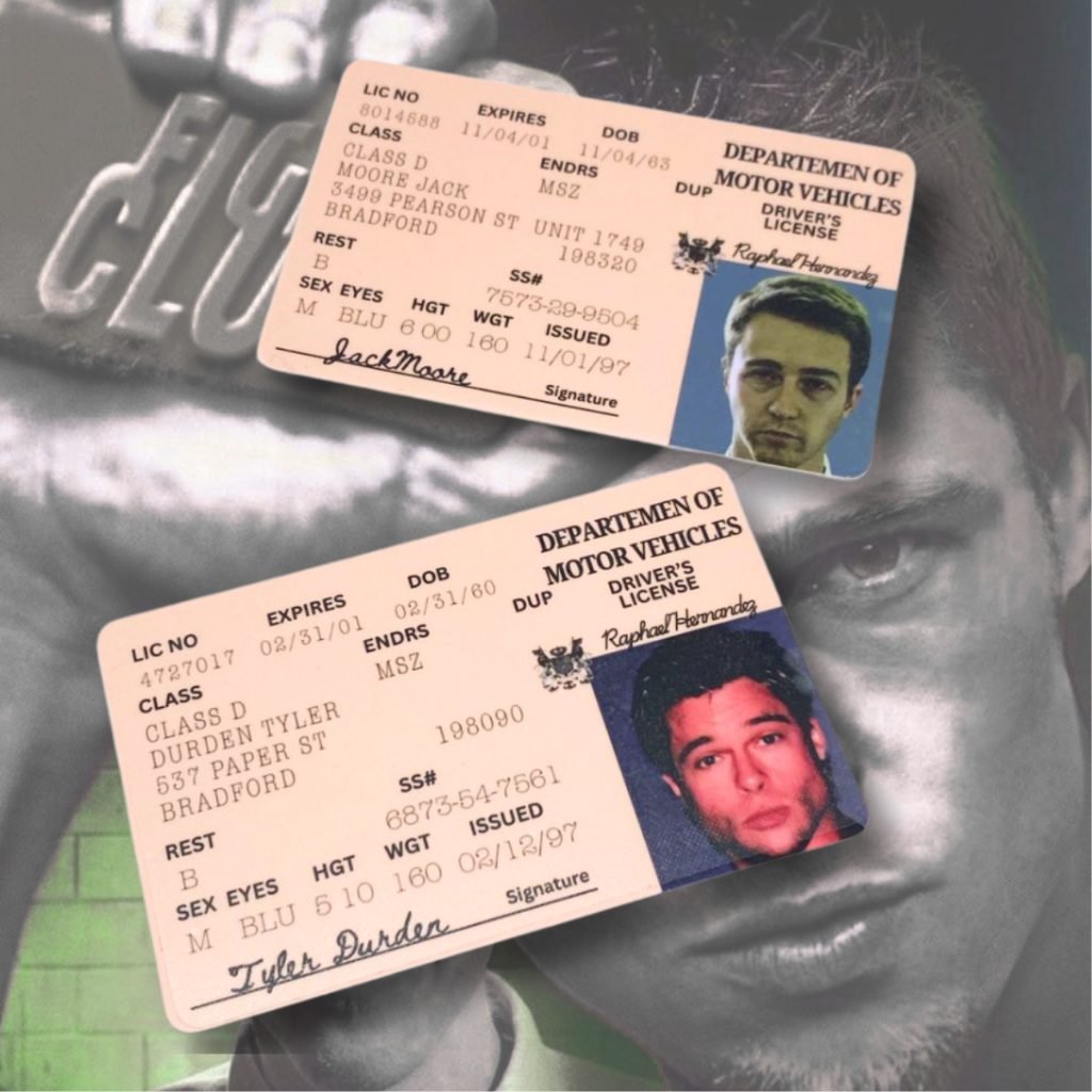 

Fight Club - Tyler Durden Jack Moore Driver's License Replica