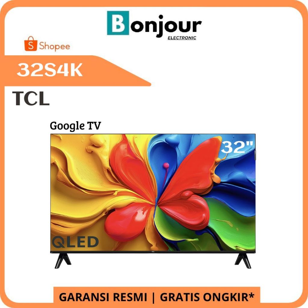 QLED TV TCL 32 Inch 32S4K Google TV HDR 10 TCL 32S4K S4K TCL QLED TV 32 Inci