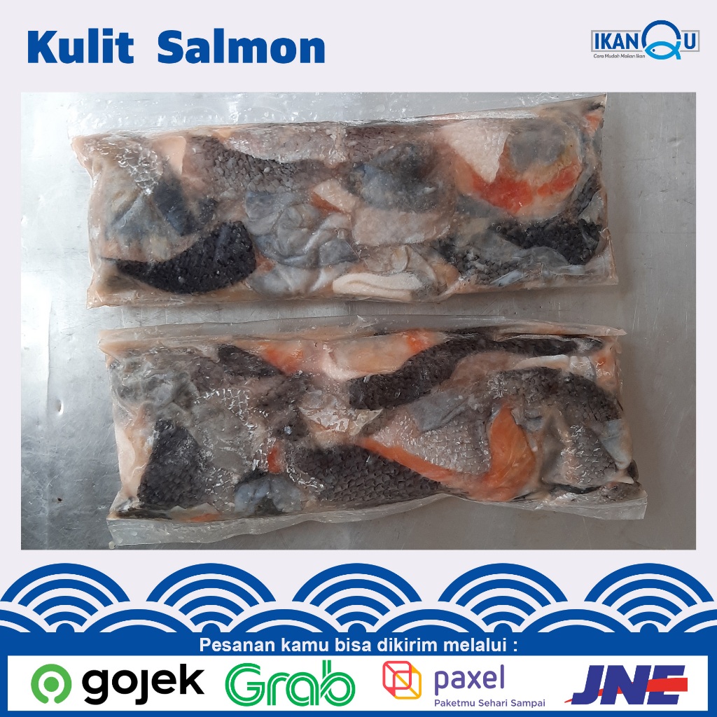 

Kulit Ikan Salmon Norway 500gr | Fresh Salmon Skin 1kg/Pack Kulit Salmon Segar / Salmon Skin Norway Fresh Pack