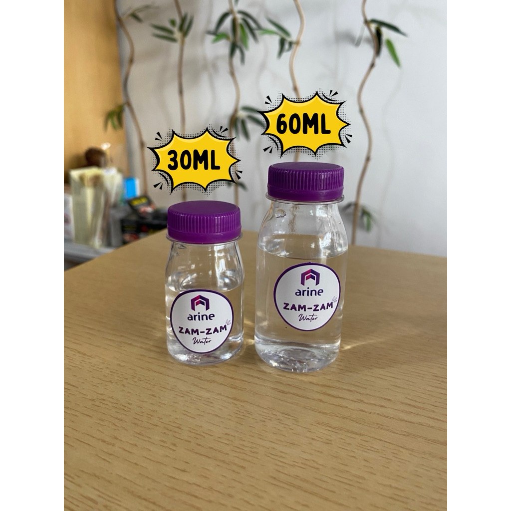 

Air Zam-Zam 30-60 ml Oleh Oleh Umroh dan Haji kemasan Repacking