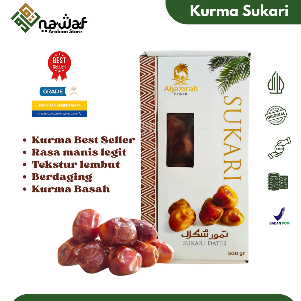 

Kurma Sukari Thinwall 1KG & 500gr Kurma Raja Basah Premium Quality