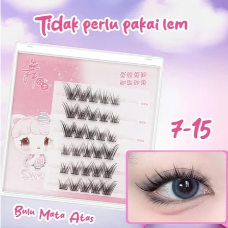 [TANPA LEM] Bulu Mata Palsu Instan Individual Eyelashes Reusable Make up Douyin Natural
