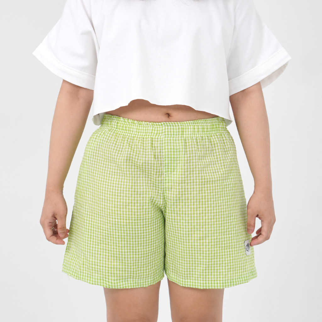 Celana Pendek Boxer (Unisex) KOTAK HIJAU STABILO