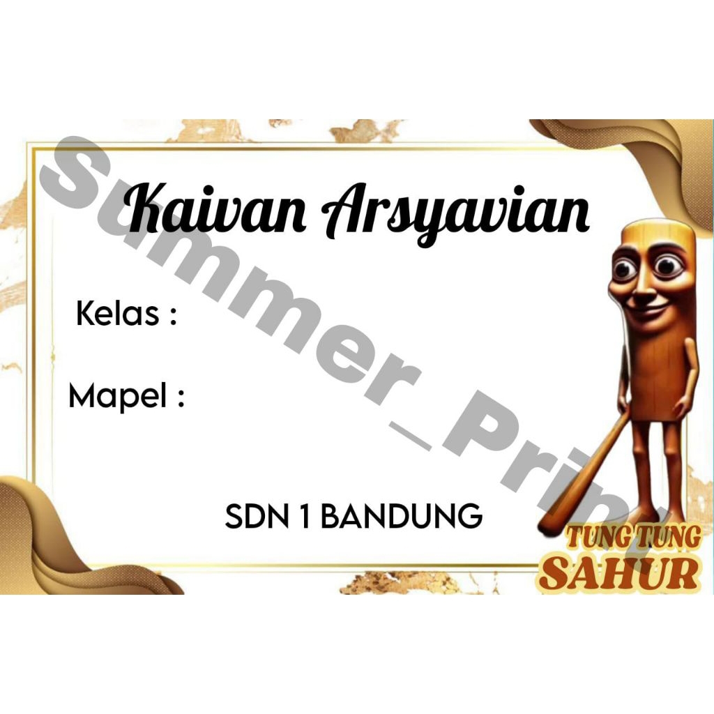

STIKER LABEL BUKU SEKOLAH ANAK MOTIF TUNG TUNG SAHUR
