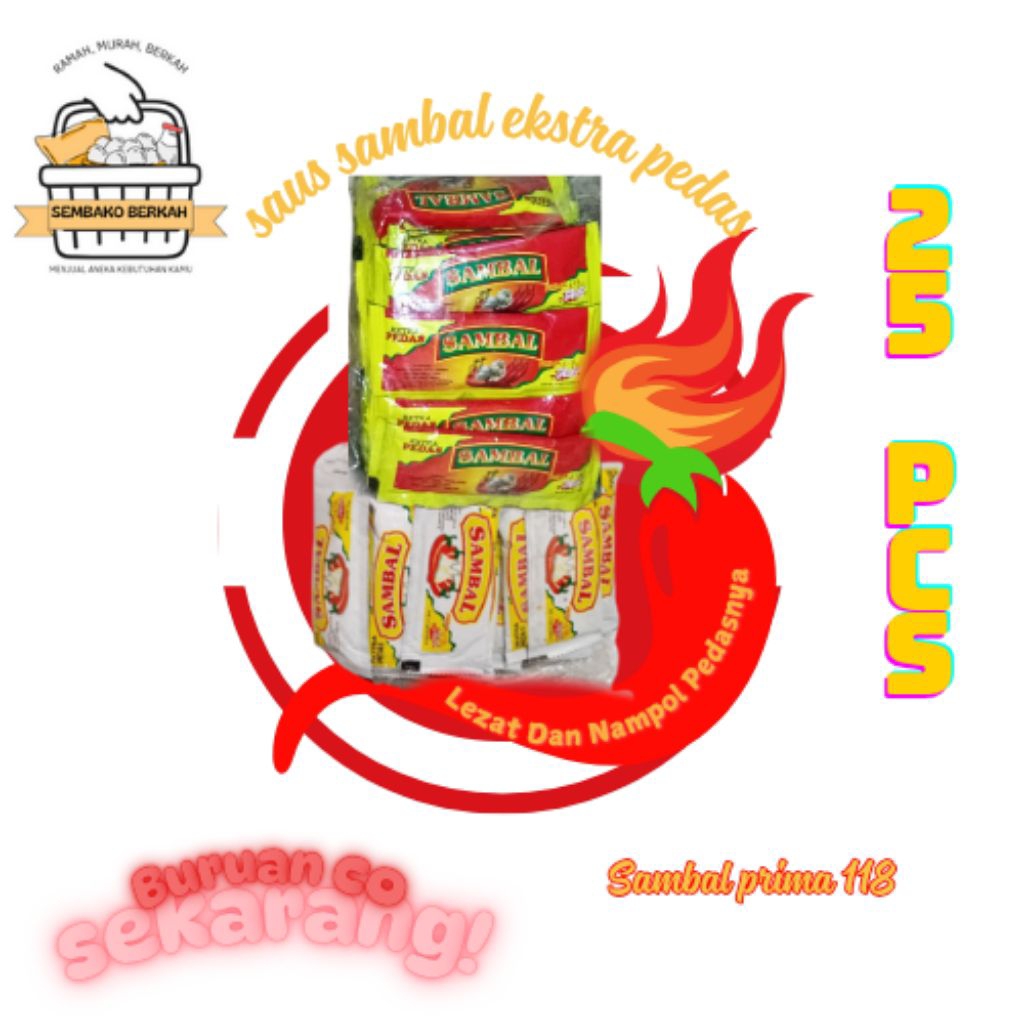 

Saos sambal prima 1 pack 25 pcs
