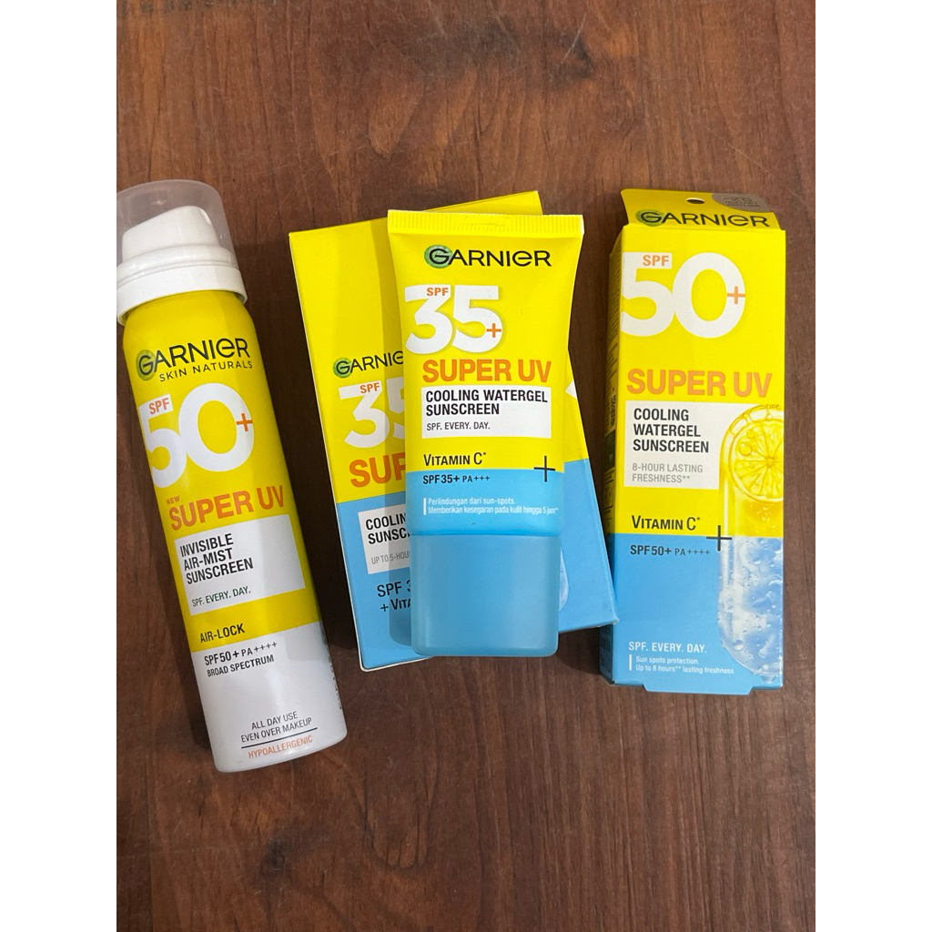 GARNIER sunscreen spray spf 50, spf 35, dan spf 50