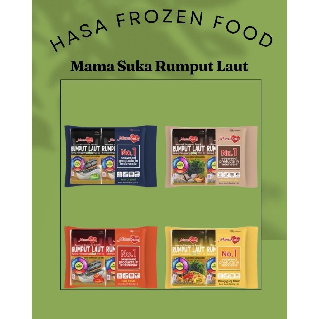 

Mama Suka Rumput Laut Original 4,5gr | Rumput Laut Spicy 4,5gr
