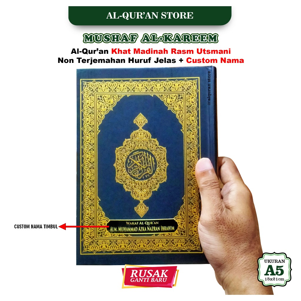 Al Quran Mushaf Madinah Alquran Madina A5 Non Terjemah Musaf Quran Sedang Khot Utsmani Rasm Usmani, 