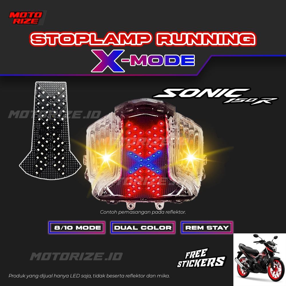 Stoplamp Running  X Mode Sonic Lampu Rem LED Motor Variasi Motorize