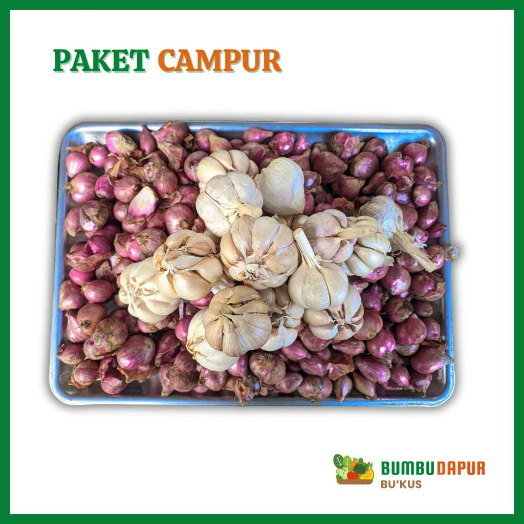 

PAKET CAMPUT BAMER BAPUT 1KG/ PAKET CAMPUR BAWANG PUTIH BAWANG MERAH FRESH KUALITAS SUPER