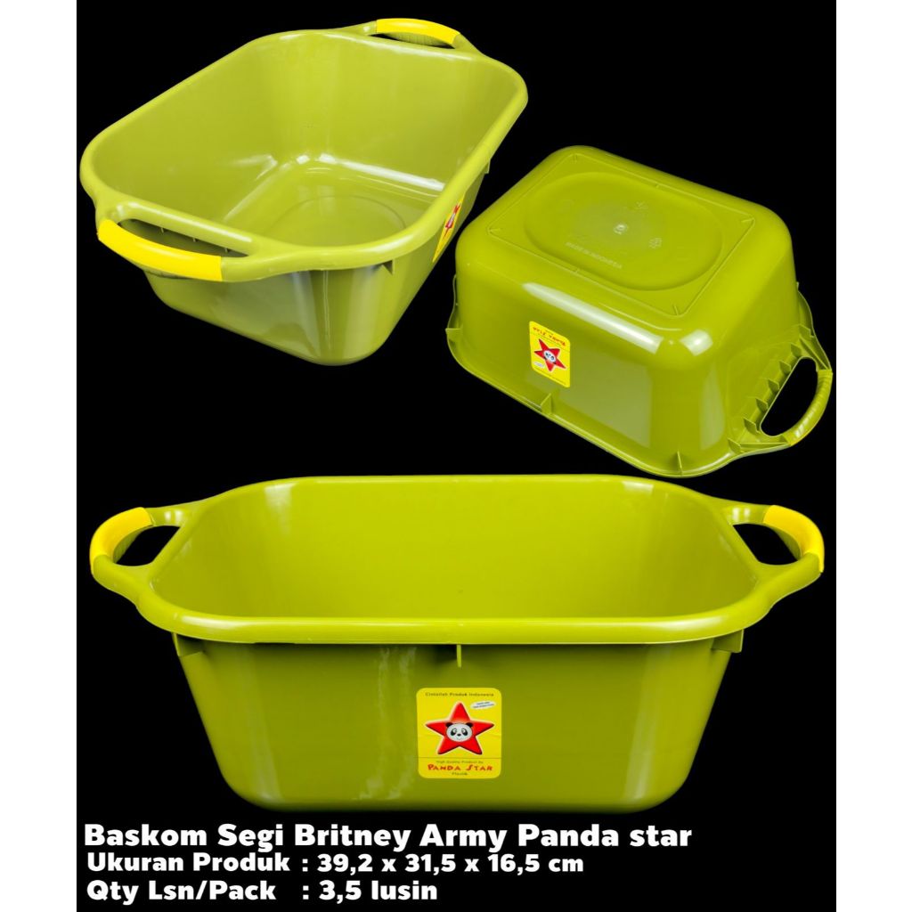 Baskom Segi Britney Army / Baskom Segi Plastik / Bak Segi Plastik Serbaguna
